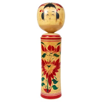 Ancienne Poupée Japonaise Kokeshi Naruko - Artisanale, Signée, Années 1960