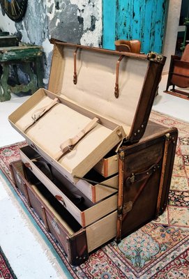 Vintage Steamer Travel Trunk, 1930s for sale at Pamono