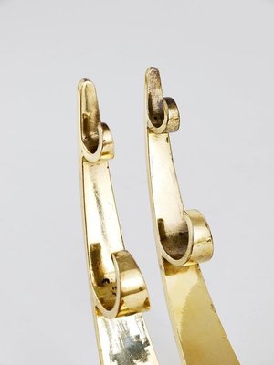 4 Wall Mounted Brass Coat Hooks by Hertha Baller, Austria, 1950s for sale  at Pamono