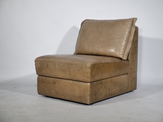 Mid Century Leather Module Sofas 1970s Set of 5 for sale at Pamono