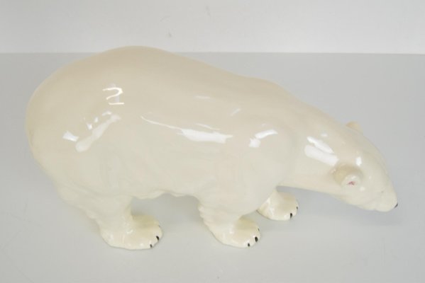 Lot De 2 Oursons Blancs BF - Jouets Anciens En Plomb Creux - Zoo Ou Cirque - Français