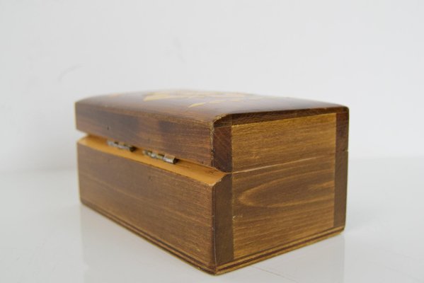 Mid-Century Small Hand Carved Wood Box, 1950s for sale at Pamono