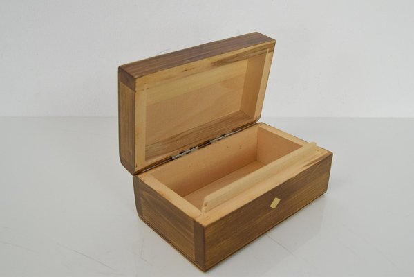 Mid-Century Small Hand Carved Wood Box, 1950s for sale at Pamono
