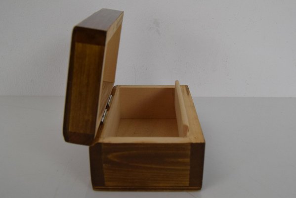 Mid-Century Small Hand Carved Wood Box, 1950s for sale at Pamono