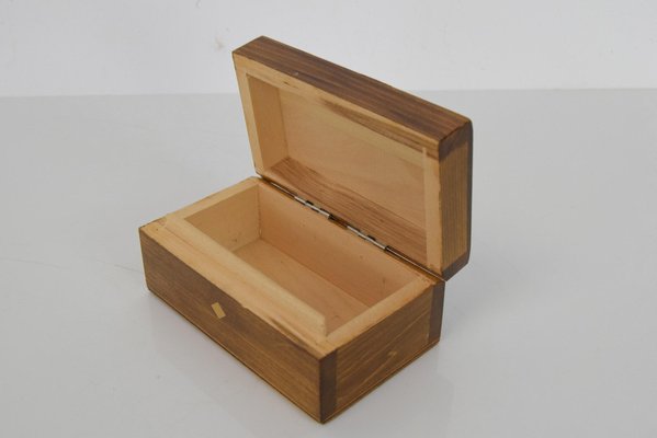 Mid-Century Small Hand Carved Wood Box, 1950s for sale at Pamono