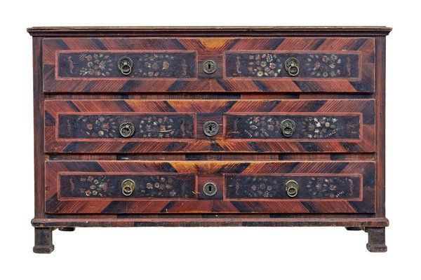 Large 19th Century Hand Painted Chest of Drawers for sale at Pamono
