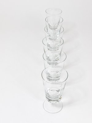 Mid-Century Crystal Wine Glasses attributed to Oswald Haerdtl, Austria,  1950s, Set of 6 for sale at Pamono