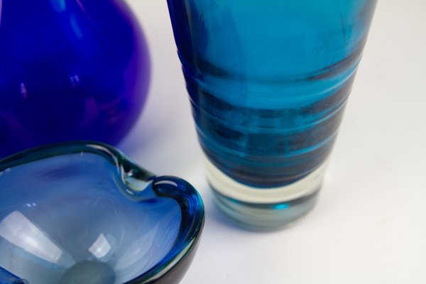 Vintage Scandinavian Glass Vases, 1960s, Set of 8 for sale