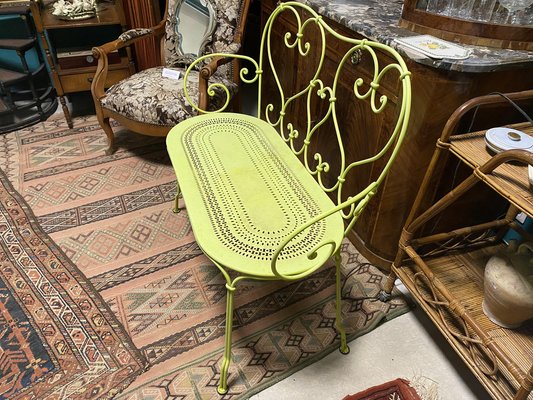 Wrought Iron Garden Bench for sale at Pamono