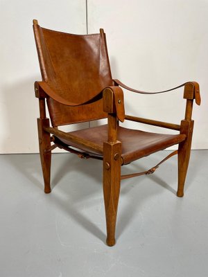Safari Chair in Leather by Kaare Klint for sale at Pamono