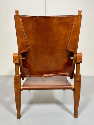 Safari Chair in Leather by Kaare Klint for sale at Pamono