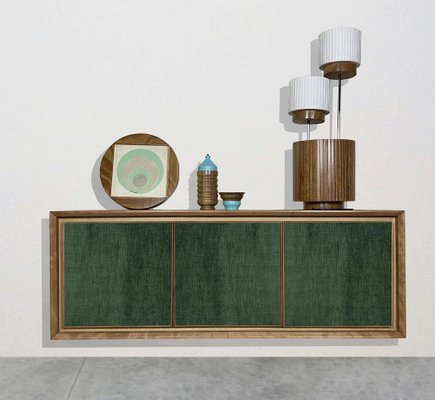 Grünes Samt Sideboard von Mascia Meccani für Meccani Design, 2023 bei Pamono kaufen
