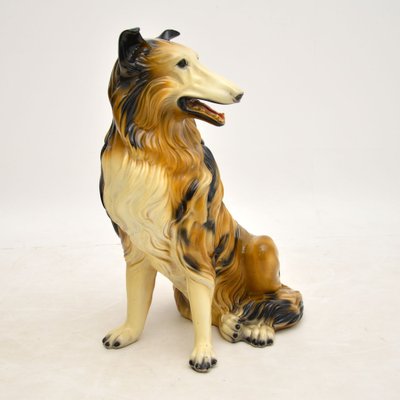 Life Size Collie Dog Ceramic Sculpture, 1960s for sale at Pamono