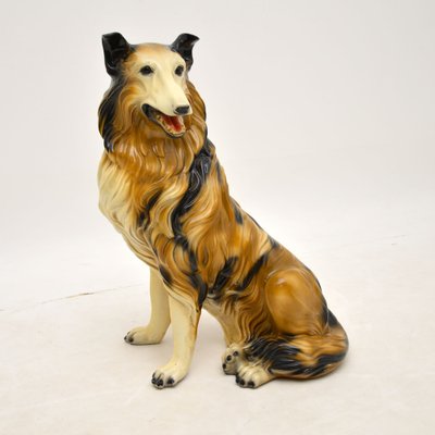 Life Size Collie Dog Ceramic Sculpture, 1960s for sale at Pamono
