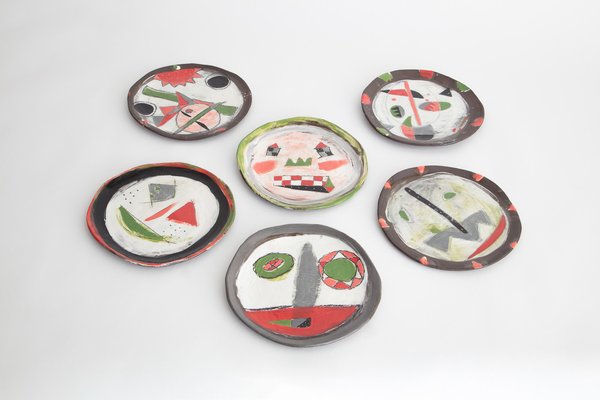 Shino Takeda お皿 Planets of Ceramic Face Plate by Shino Takeda for sale at Pamono
