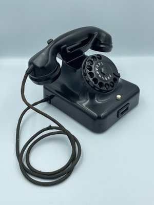 Black vintage telephone. 34 x 12 cm. - Decorar con Arte