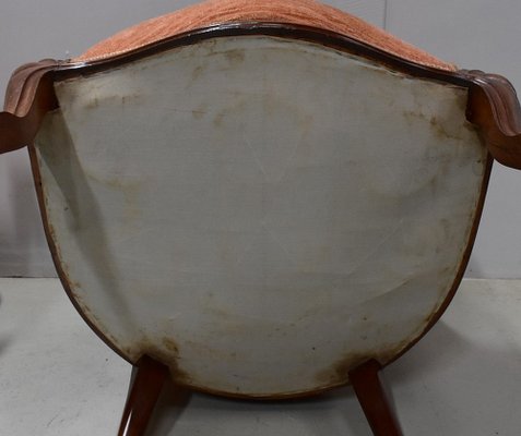 Paire de chaises Napoléon III XIXème en bois norci et incrustation de