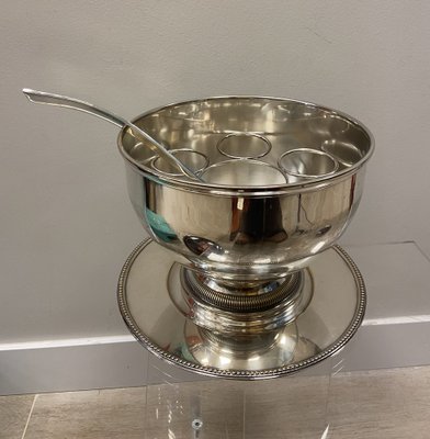 Silver plated punch bowl deals set