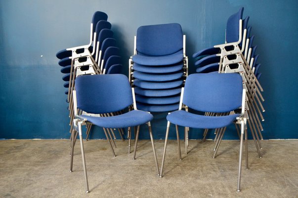 Blue Dining Chairs by Giancarlo Piretti for Castelli Anonima
