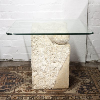 Vintage postmodern tessellated stone on sale coffee table