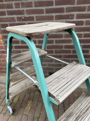 Wooden rolling step stool deals