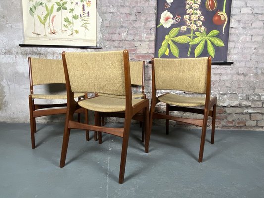 Mid Century Teak Dining Chairs No. 89 by Erik Buch for Anderstrup M belfabrik 1950s Set of 4