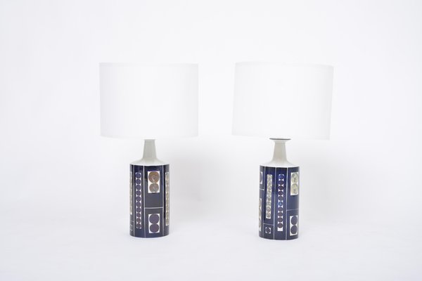 Marcello Fantoni Faience Cylindrical Table Lamp Marcello Fantoni Faience Cylindrical Table Lamp