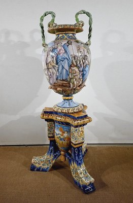 Two Polychrome Majolica Jars, Priced Individually Two Polychrome Majolica Jars, Priced Individually