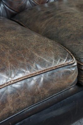 Chesterfield Brown Leather Sofa for sale at Pamono