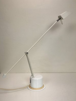 Lampe de bureau industrielle articulée FAMOUS blanche en métal