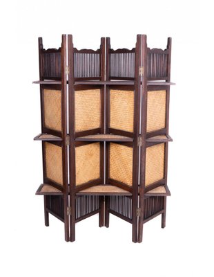 Wood and rattan shelf deals