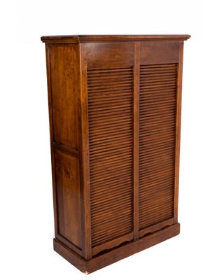 Wooden Shutter Cabinet with 2 Sliding Shutters for sale at Pamono