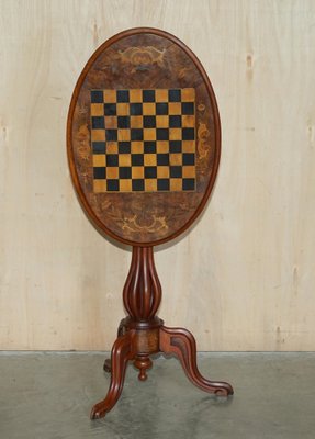Tavolo da gioco antico vittoriano ribaltabile con intarsio, fine XIX secolo  in vendita su Pamono