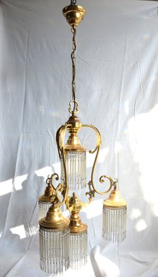 Antique Glass Pendant Light vintage italian golden glass pendant light 1