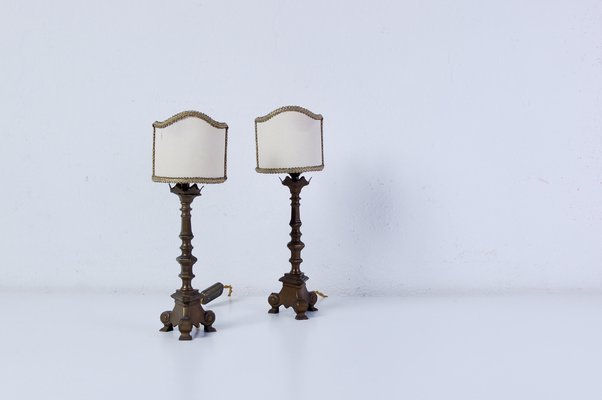Candleholder Table Lamps Set of 2 for sale at Pamono