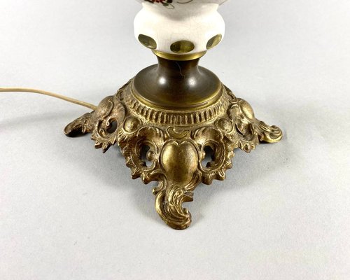 Lampe de Parquet en Laiton à Abat-Jour en Laiton. Attribué à Maison Charles - Barrois Antiques