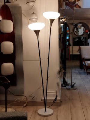 Metal and Glass Floor Lamp from Stilnovo Italy 1950s for sale at