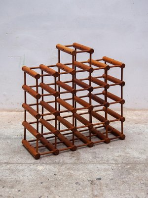 Large Danish Modern Wine Rack Holder in Teak by Nissen Langaa