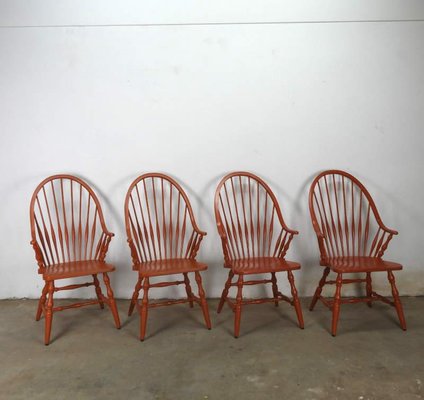 Windsor Wooden Bar Chairs Set of 4 for sale at Pamono