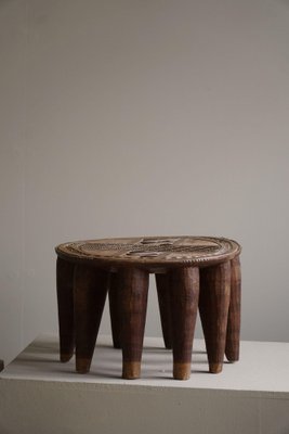 Wabi Sabi Hand Carved Nupe Tribe Stool with 10 Legs, Nigeria