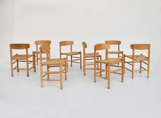 Model J39 Chairs in Oiled Oak & Paper Cord by Børge Mogensen