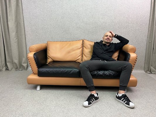 Modern Italian Two Seater Sofa in Tan Leather for sale at Pamono