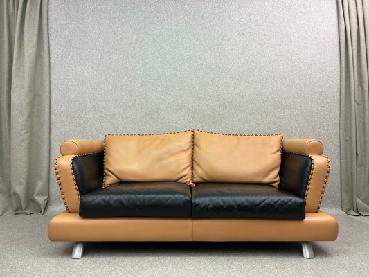 Modern Italian Two Seater Sofa in Tan Leather for sale at Pamono