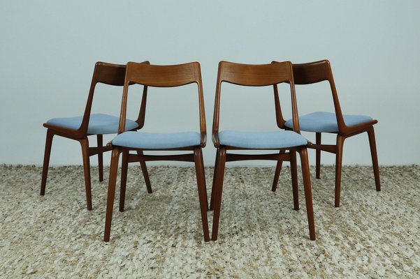 Danish Boomerang Chairs in Teak by Alfred Christensen 1990s Set