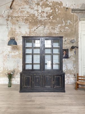 Showcase Cabinet in Patinated Wood for sale at Pamono