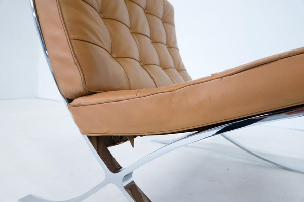 Barcelona Chairs in Cognac Leather by Mies van der Rohe for Knoll
