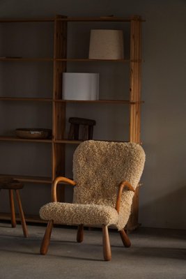Clam Lounge Chairs in Lambswool from Skive Møbelfabrik, Denmark