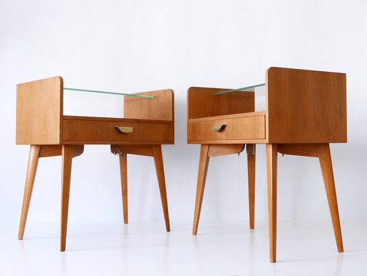 Mid Century Modern Walnut Nightstands by Wk M bel Germany 1950s