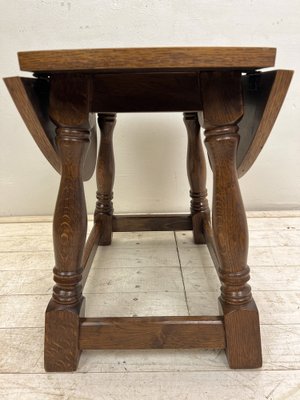 Brutalist Style Drop-Leaf Coffee or Side Table in Oak, 1950s