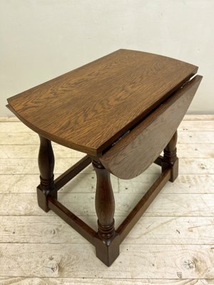 Brutalist Style Drop-Leaf Coffee or Side Table in Oak, 1950s